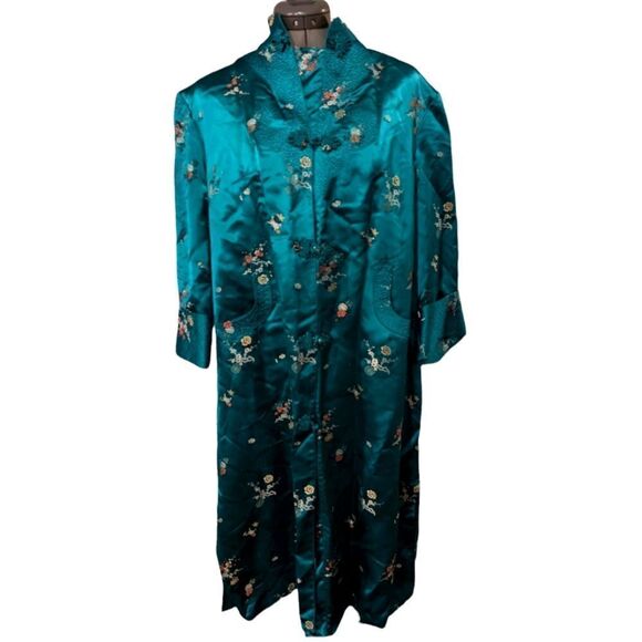 50s Vintage Beautiful Emerald‎ Asian Kimono